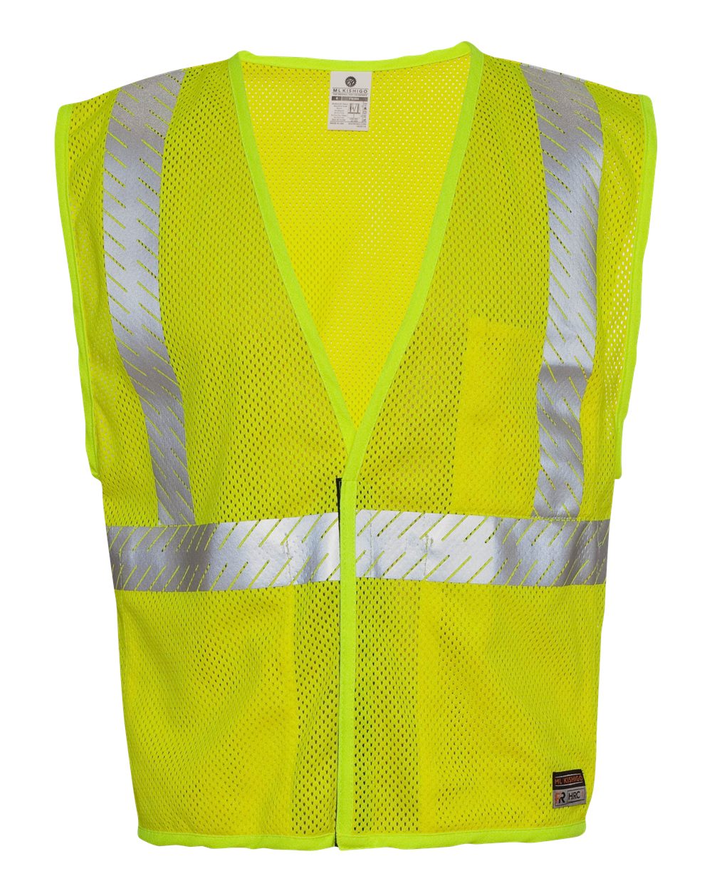 Front View of Lime FR Breathable Mesh Vest - FM389