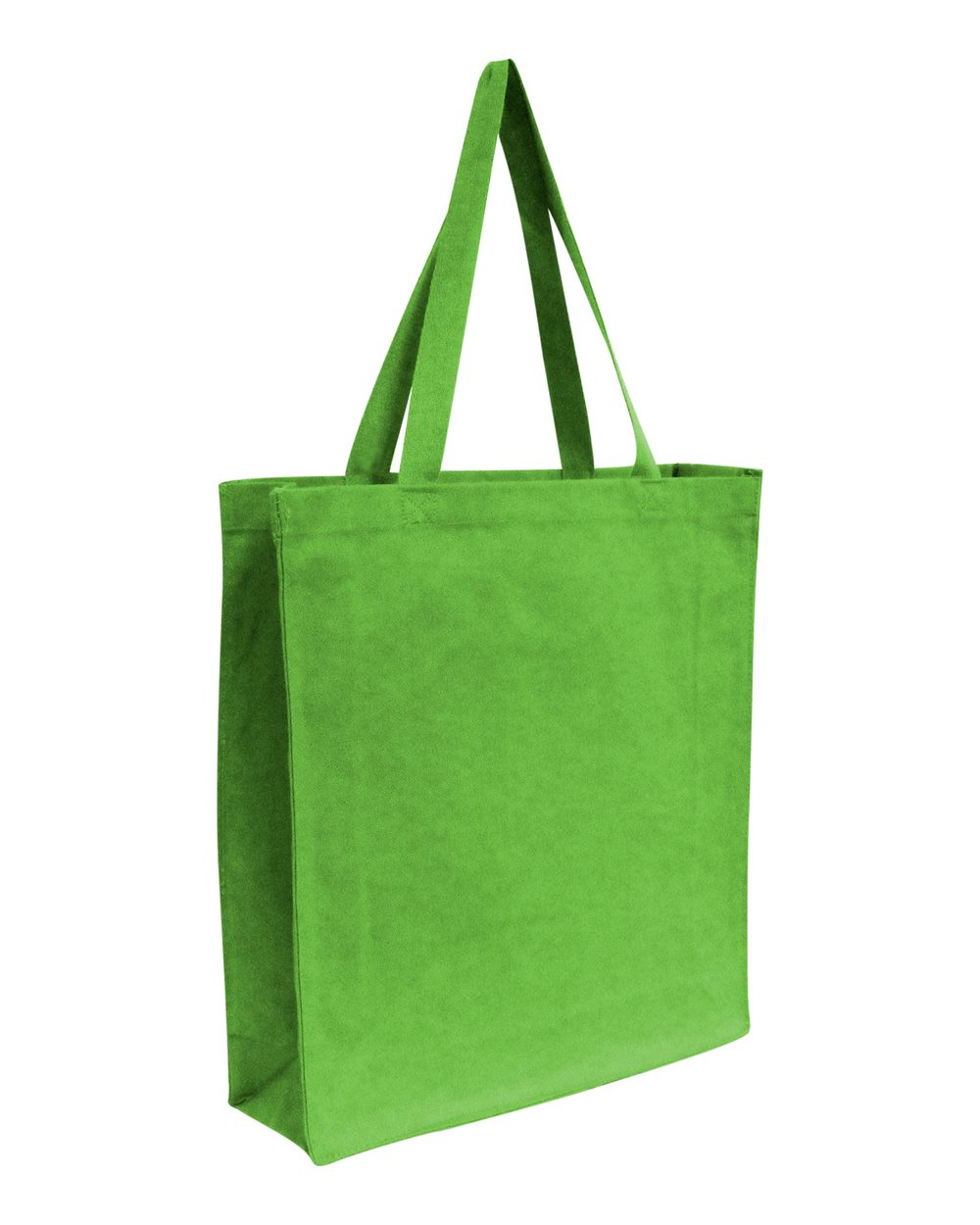 Front View of Lime Green Promotional Shopper Tote - OAD100