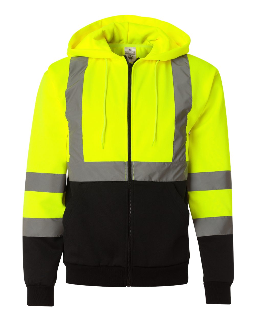 Lime Hi-Vis Full-Zip Hooded Sweatshirt - JS102-103
