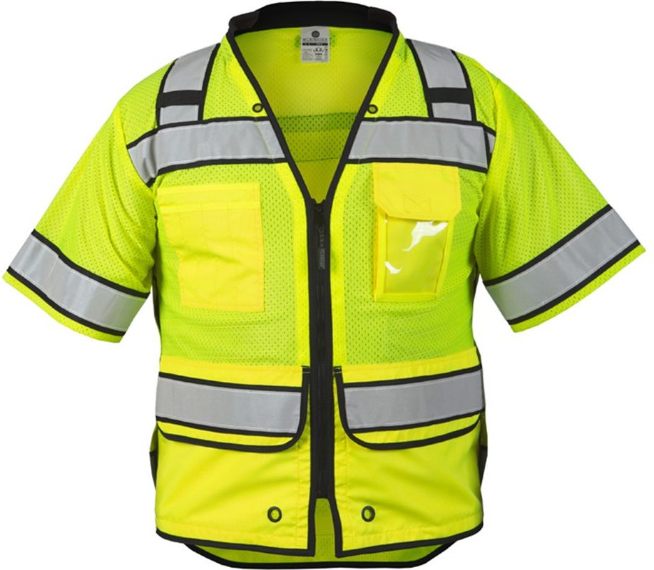 Front View of Lime High Performance Surveyors Vest - S5014-5015
