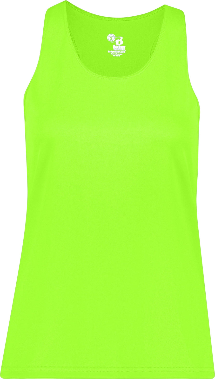 Front View of LIME LADIES' RACERBACK TANK
