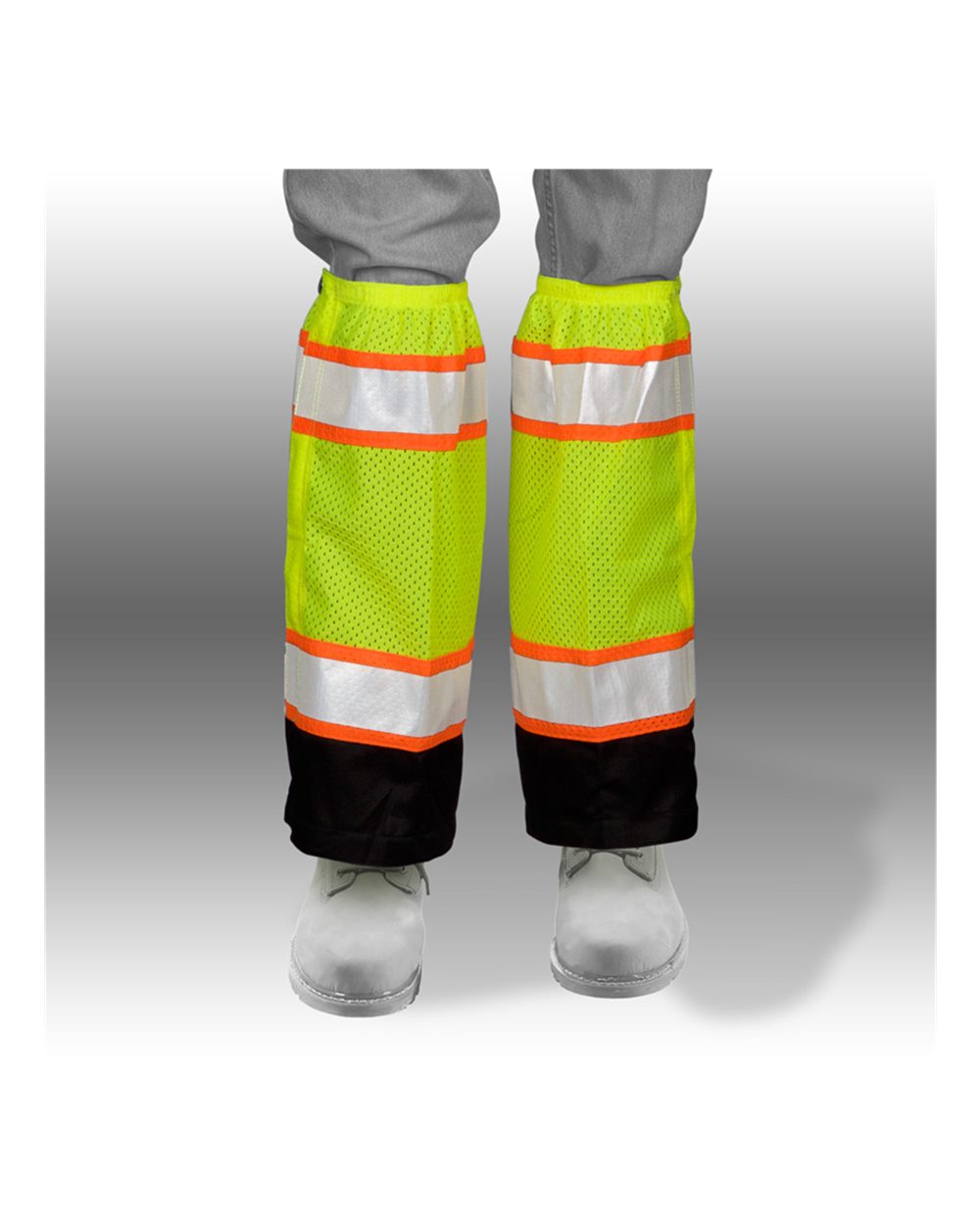 Front View of Lime Premium Black Series® Mesh Gaiters - 3932-3933