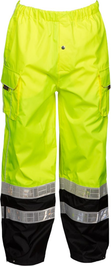 Front View of Lime Premium Black Series® Rainwear Pants - RWP106-107
