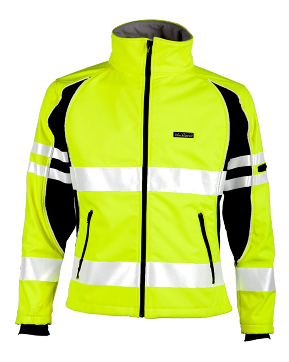 Front View of Lime Premium Black Series® Women&#39;s Soft Shell Jacket - JS144