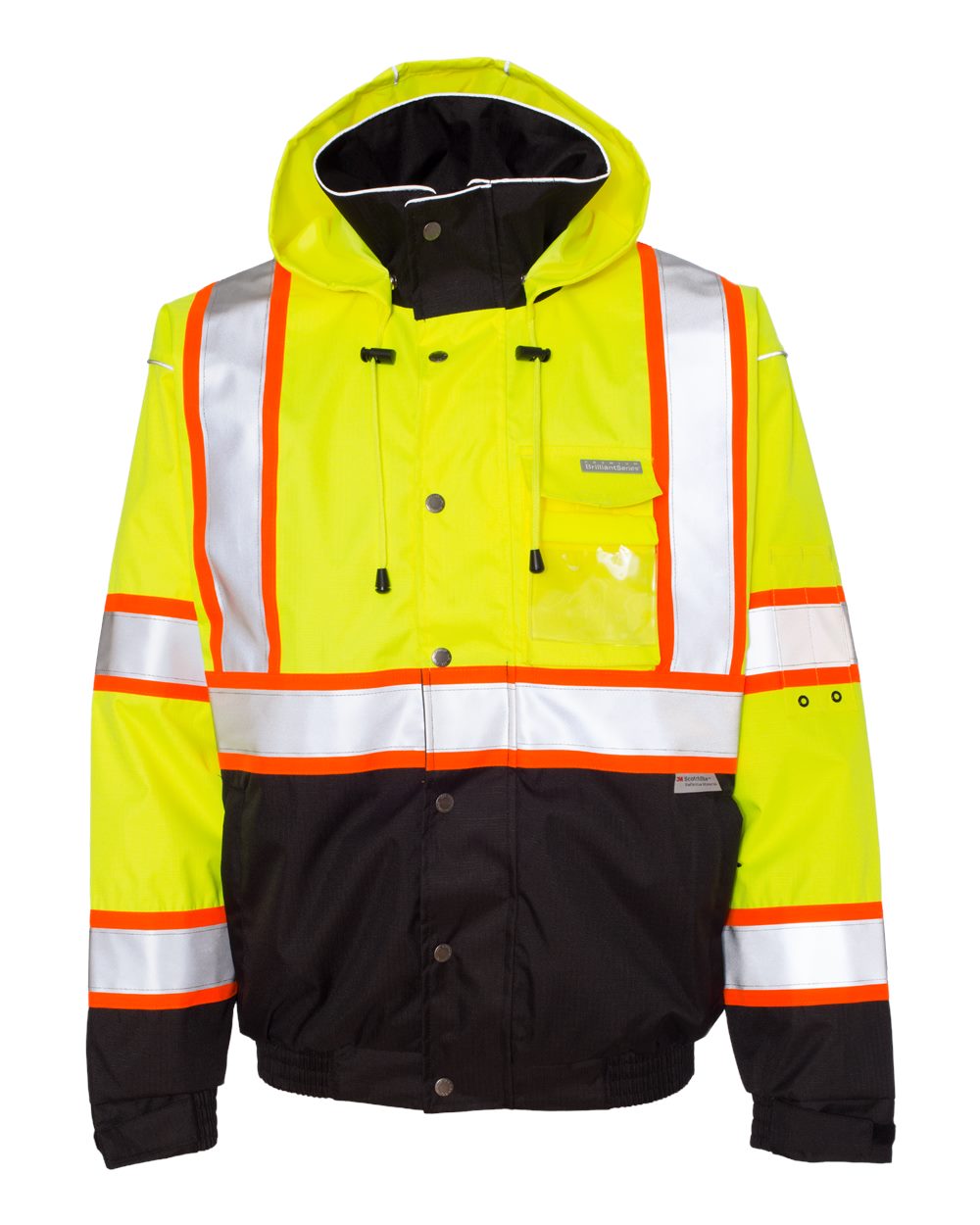 Front View of Lime Premium Brilliant Series® Bomber Jacket - JS119-120