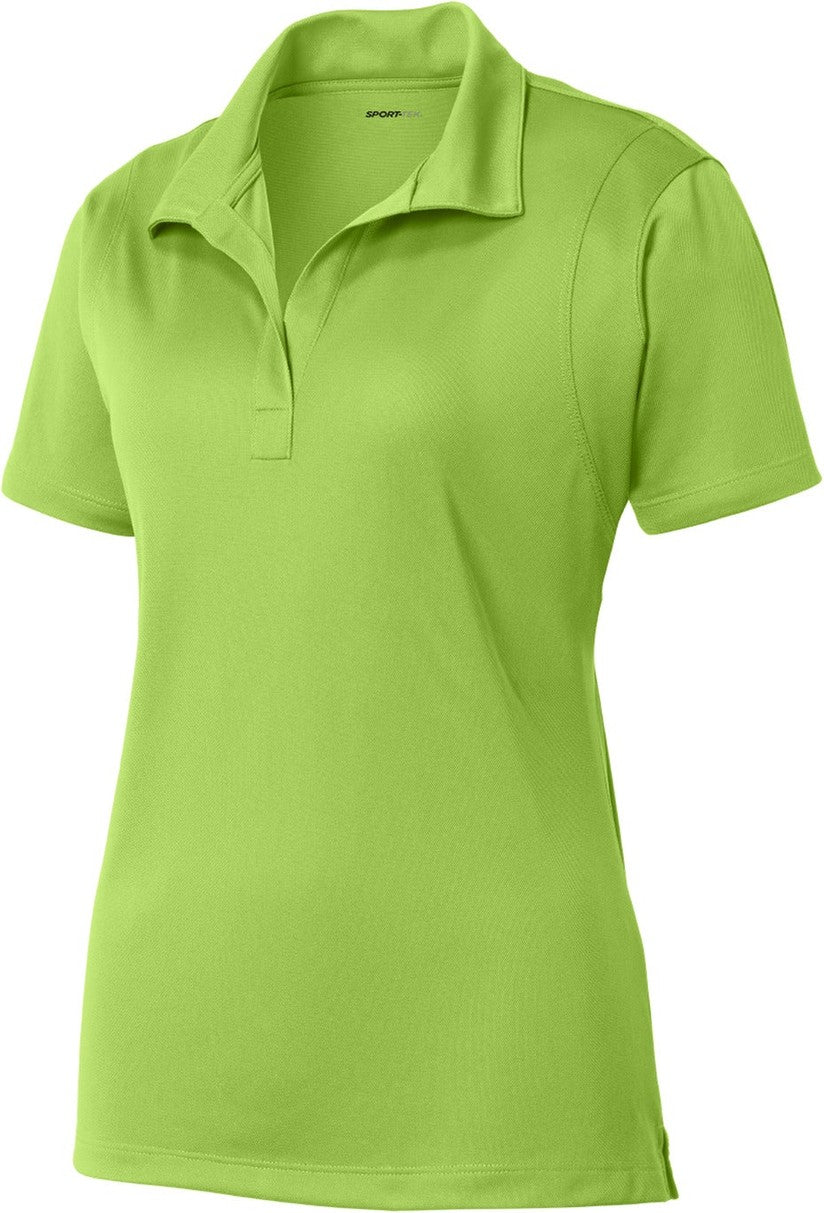 Front View of Lime Shock Sport-Tek Women's Micropique Sport-Wick Polo. LST650