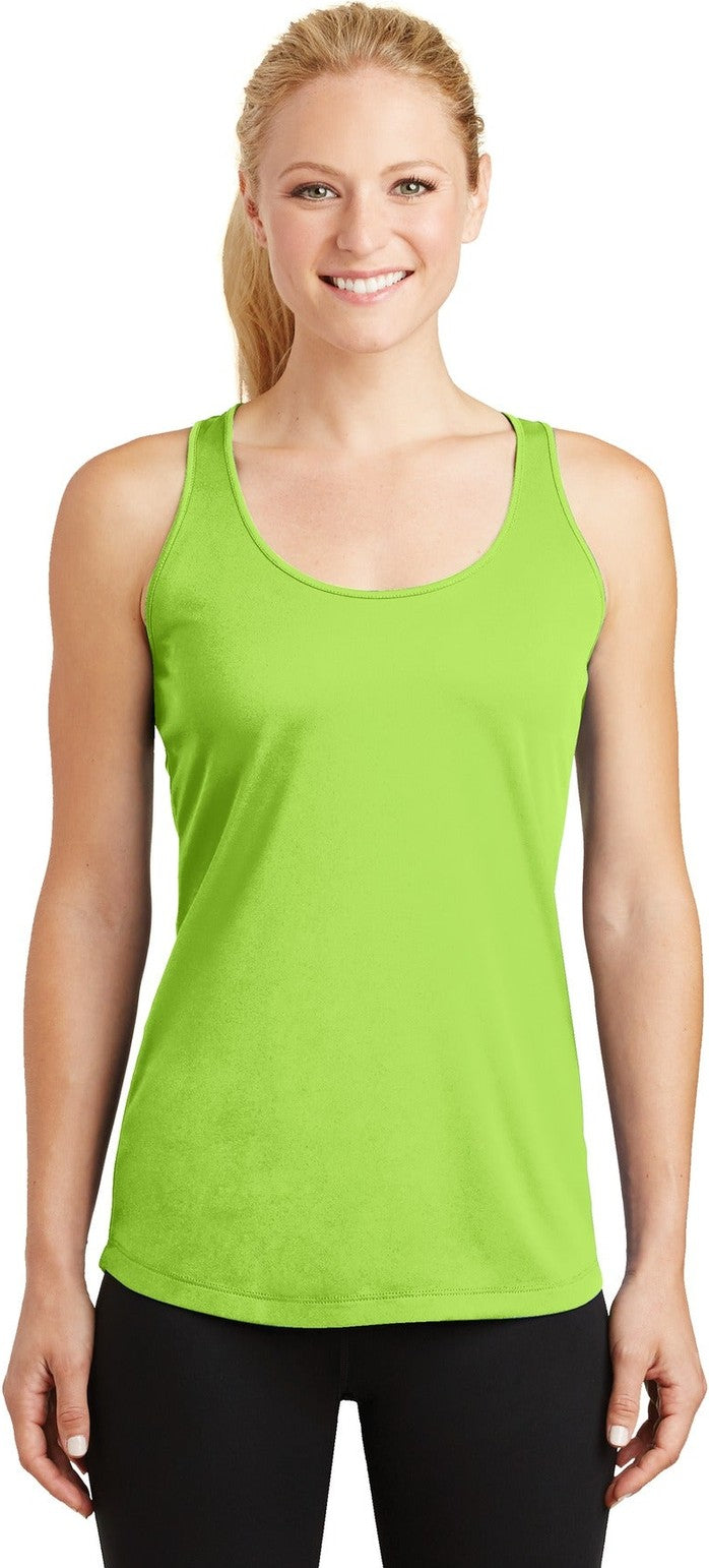 Front View of Lime Shock Sport-Tek Women's PosiCharge Competitor Racerback Tank. LST356