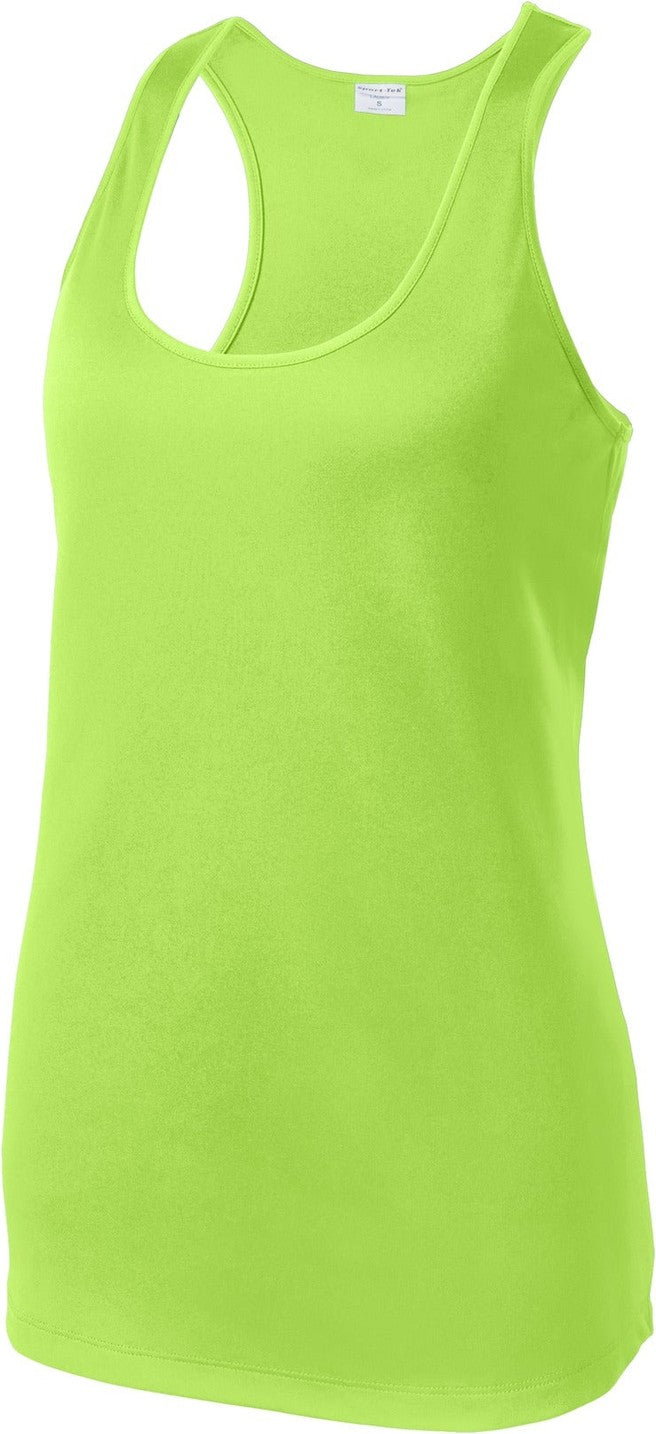 Front View of Lime Shock Sport-Tek Women's PosiCharge Competitor Racerback Tank. LST356