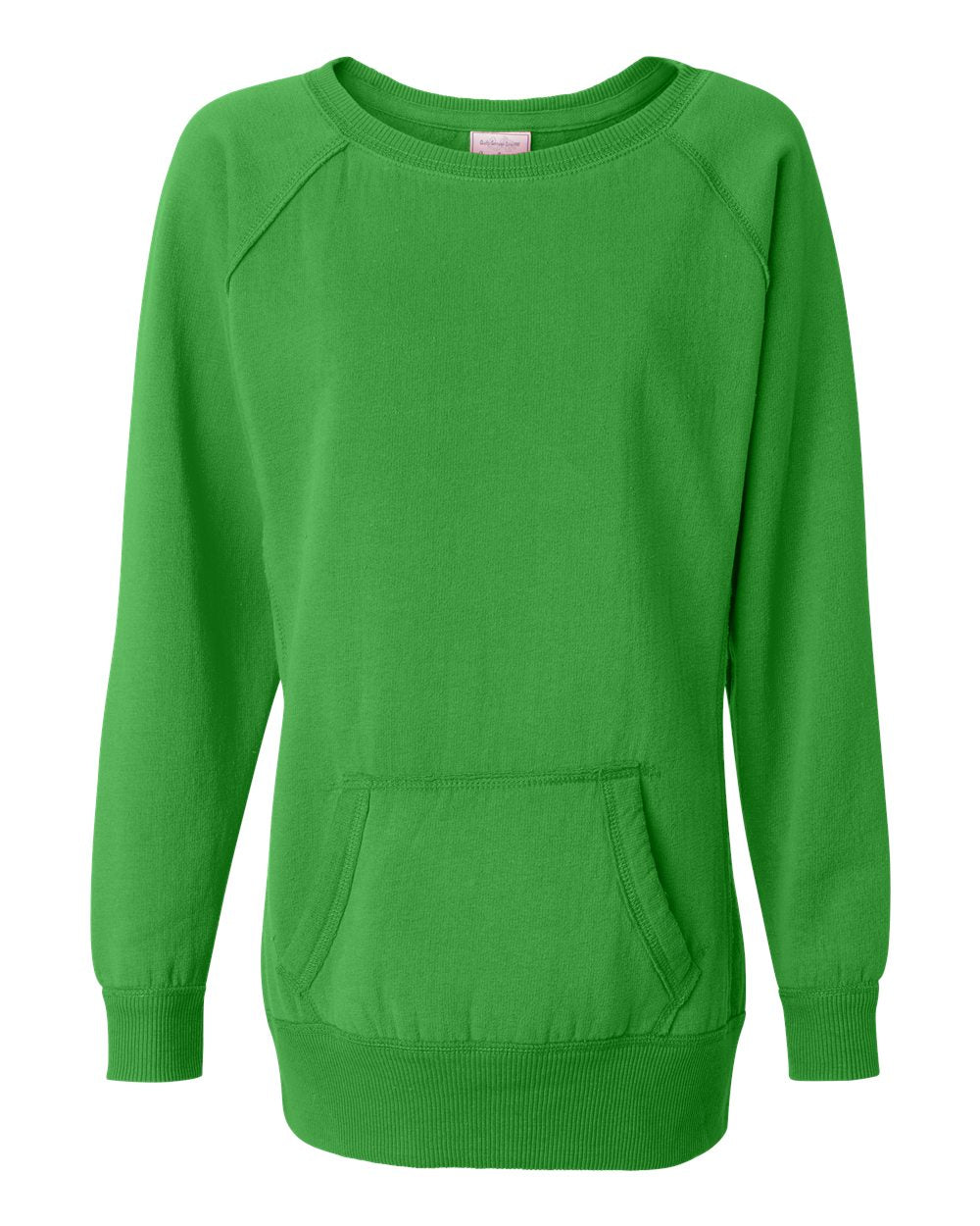 Front View of Lime Women's Open Neck Tunic - 8918