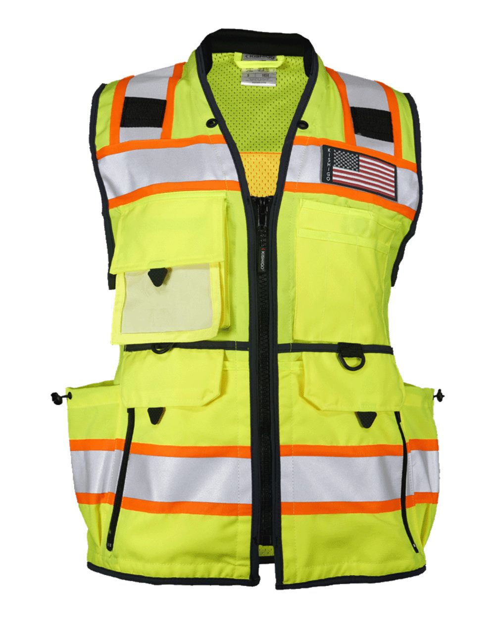Front View of Lime Women’s Ultimate Construction Class 2 Vest - 1824