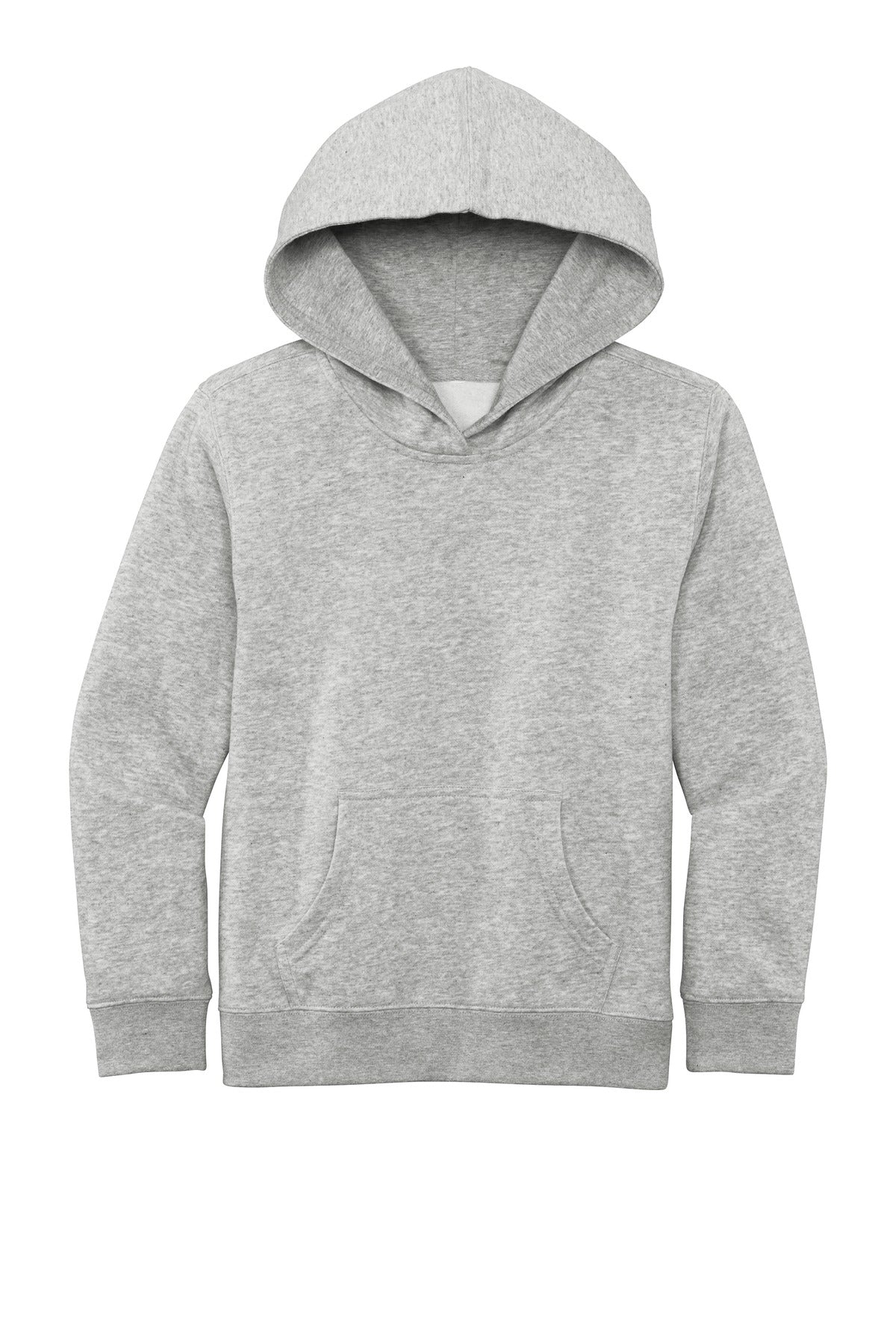 Front View of Lt Hthr Grey District Youth V.I.T. Fleece Hoodie DT6100Y