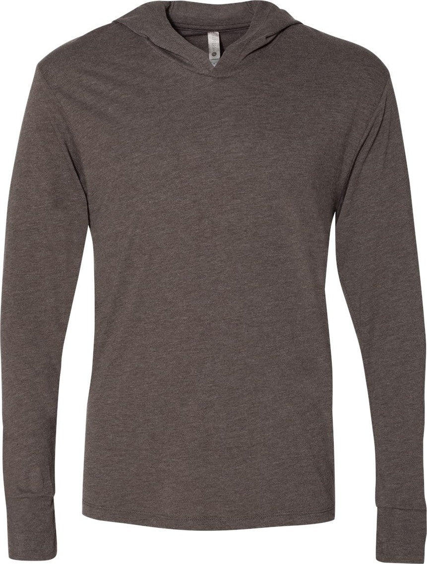 Front View of Macchiato Triblend Hooded Long Sleeve Pullover - 6021