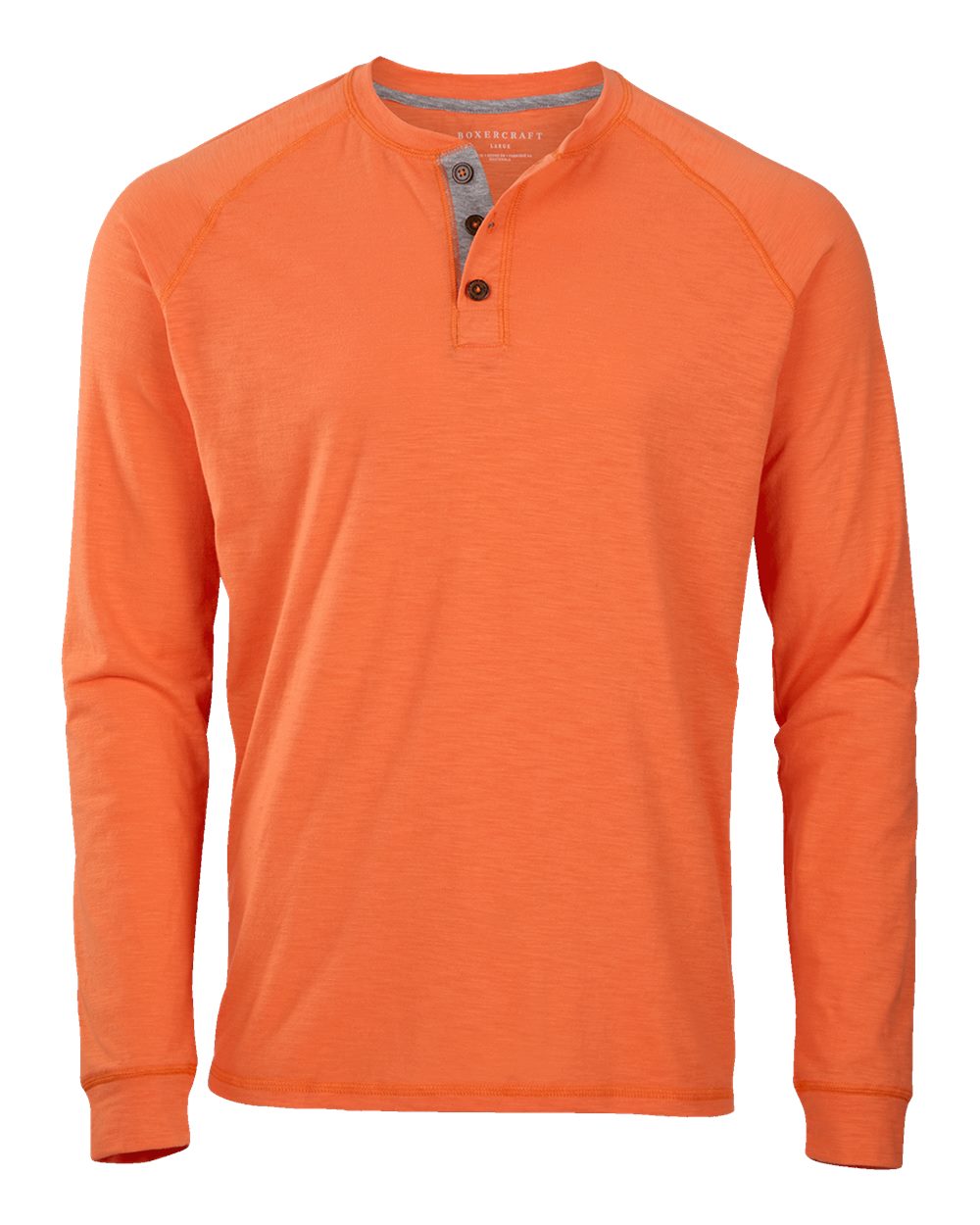 Front View of Mandarin Henley Long Sleeve T-Shirt - BM3101