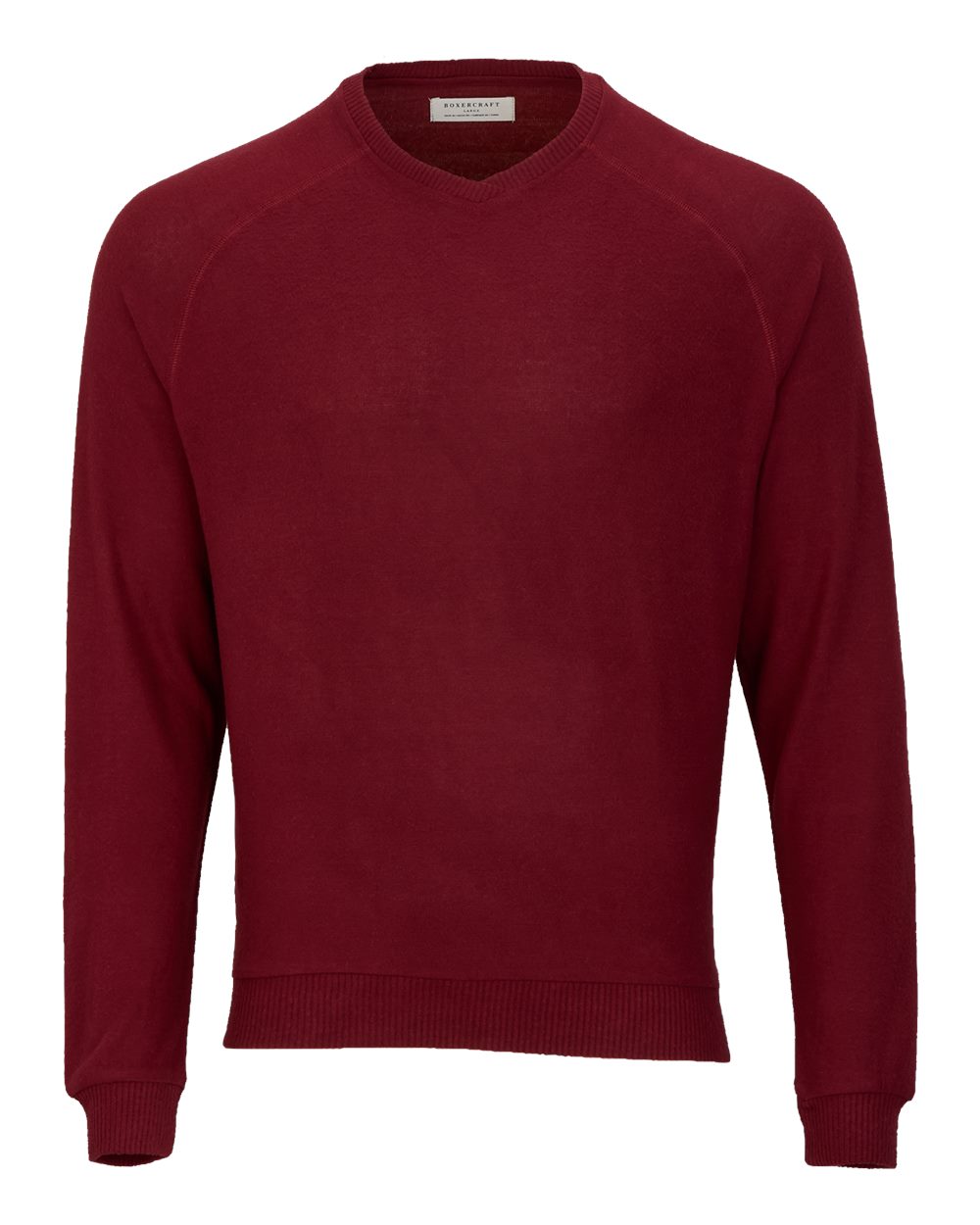 Front View of Mantra Red Cuddle V-Neck Sweater - BM1201