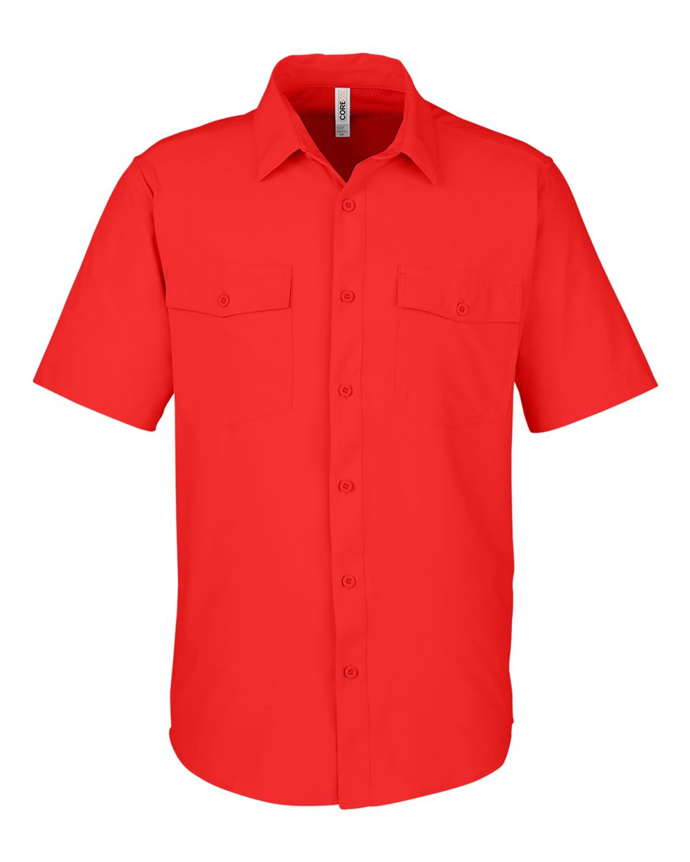 Front View of Marina Red Men's Ultra UVP® Marina Shirt - CE510