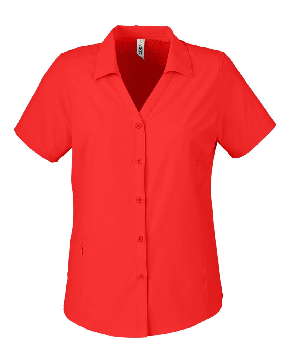 Front View of Marina Red Women's Ultra UVP® Marina Shirt - CE510W