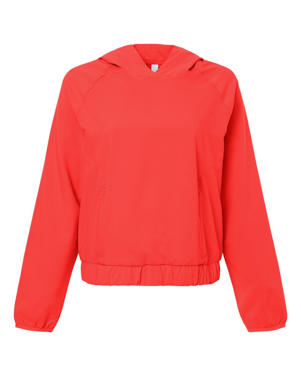 Front View of Marina Red Women's UltraUVP Shoreline Long Sleeve Hooded Pullover - CE520LW plain
