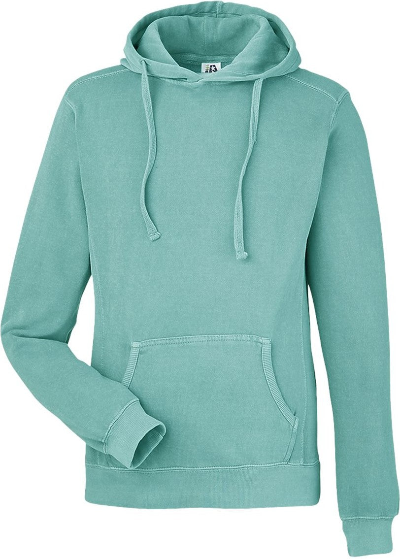Front View of Marine Pigment-Dyed Fleece Hooded Sweatshirt - 8730