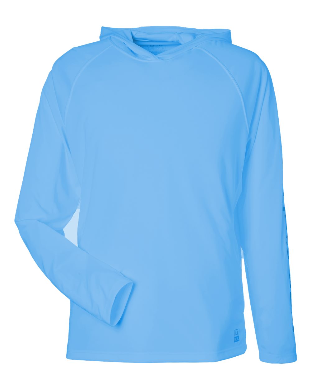 Front View of Marolina Blue LoPro Pursuit Long Sleeve Hooded T-Shirt - H12L010
