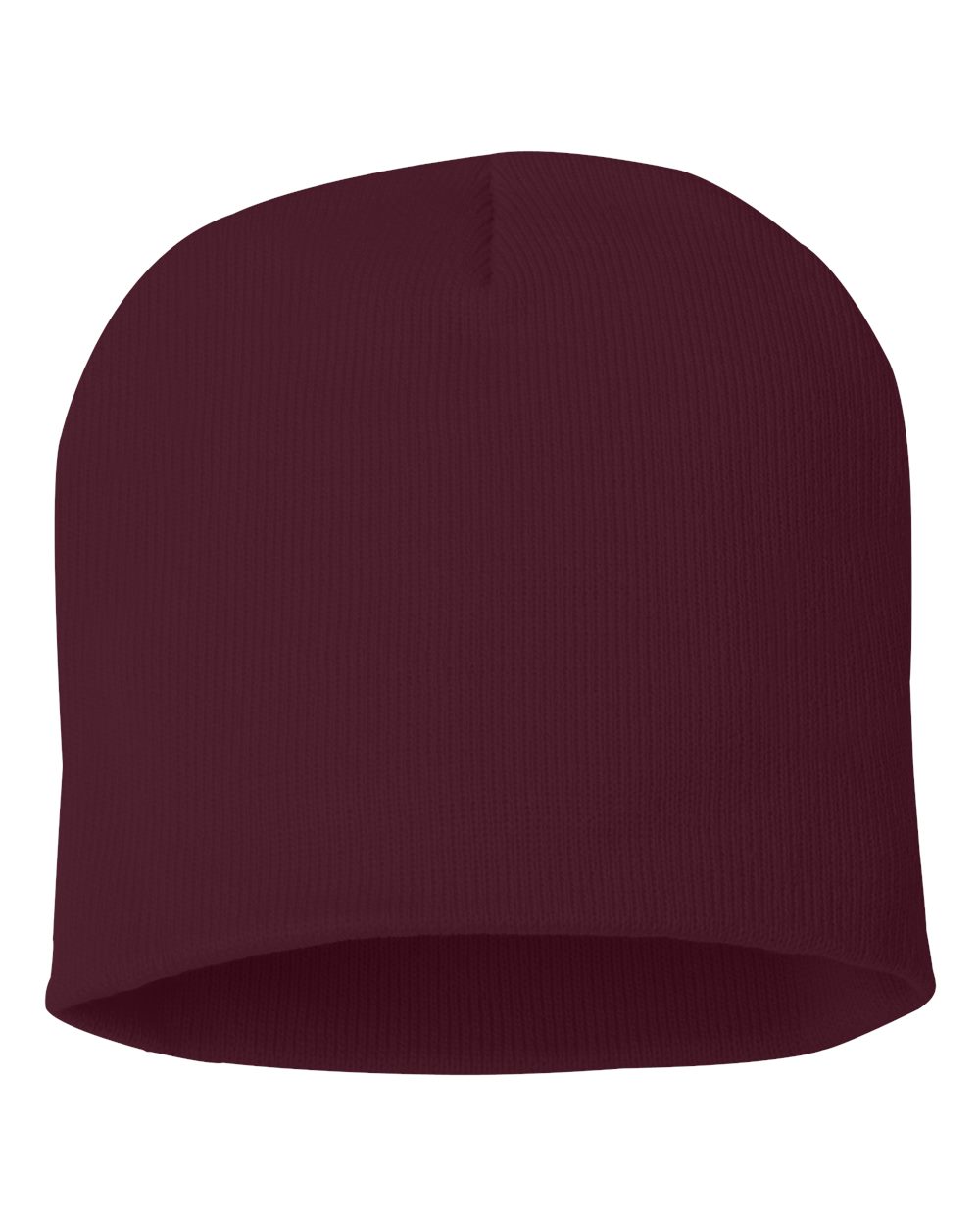 Front View of Maroon 8" Beanie - SP08