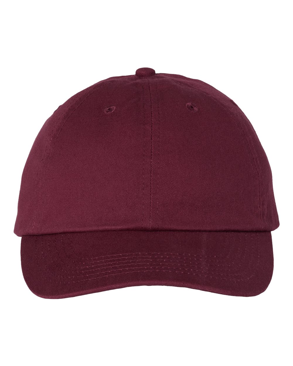 Front View of Maroon Bio-Washed Classic Dad Hat - VC300A