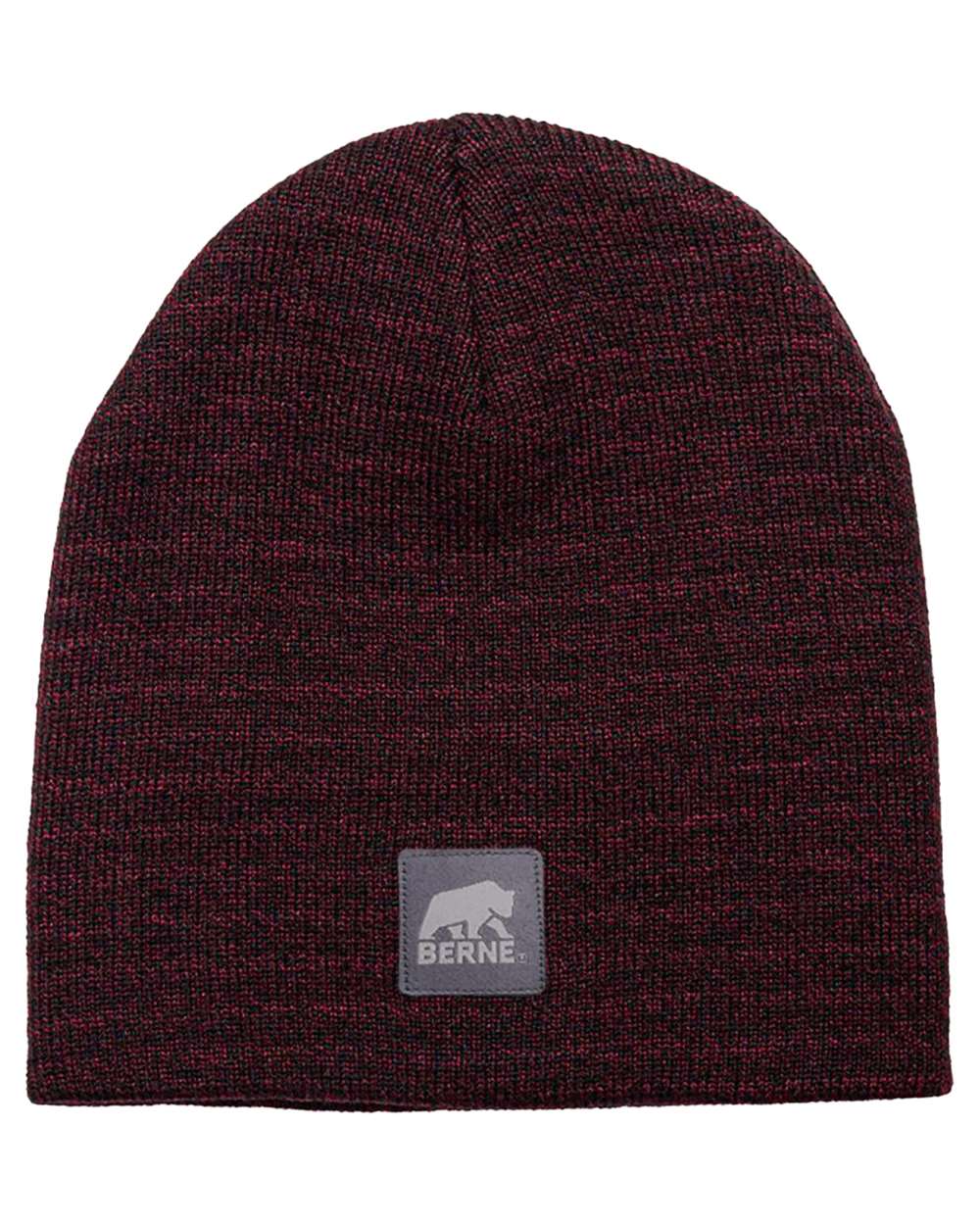 Front View of Maroon/ Black Heritage Knit Beanie - H149