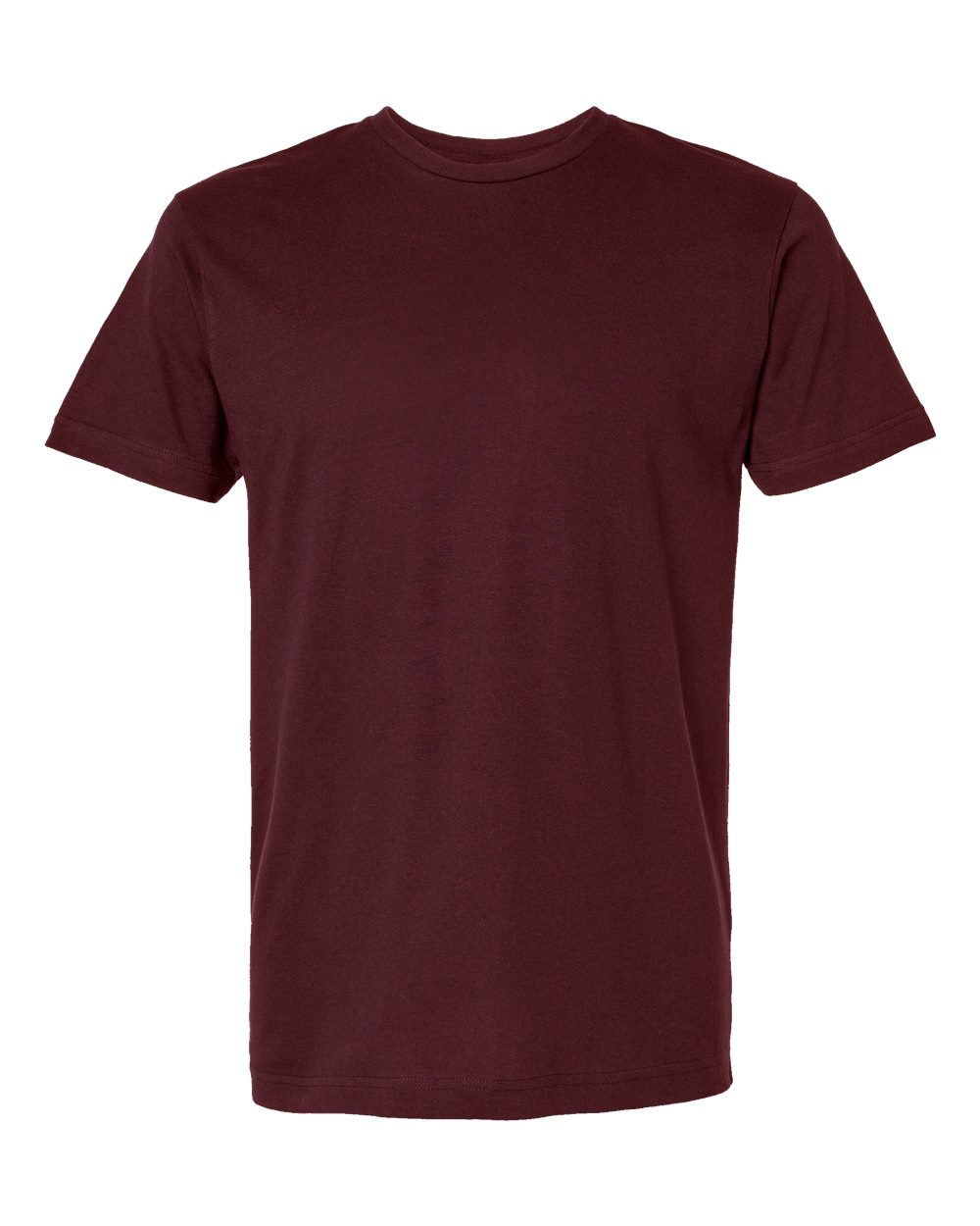 Front View of Maroon Fine Jersey Tee - 6901