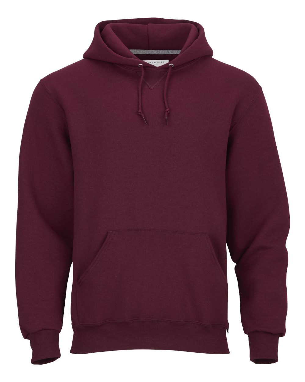 Front View of Maroon Fleece Hooded Pullover - BM5302
