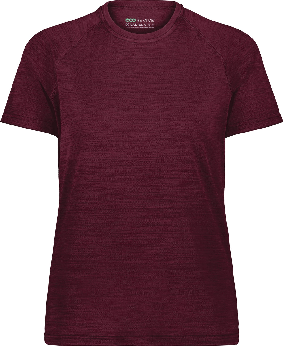 Front View of MAROON HEATHER LDS ALL-PRO TEE