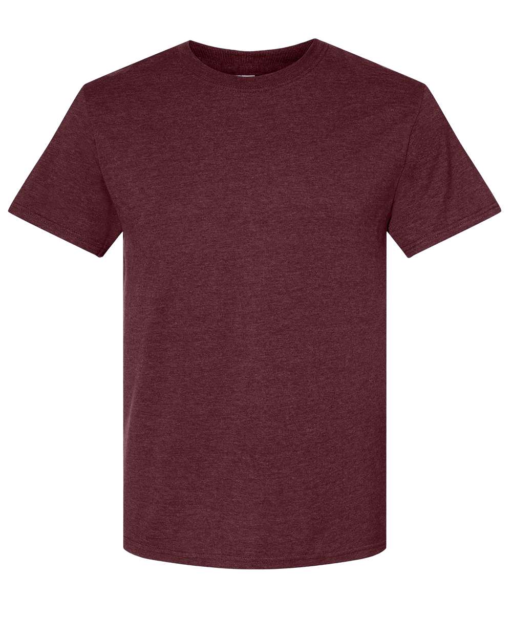 Front View of Maroon Heather Premium Blend Ring-Spun T-Shirt - 560MR