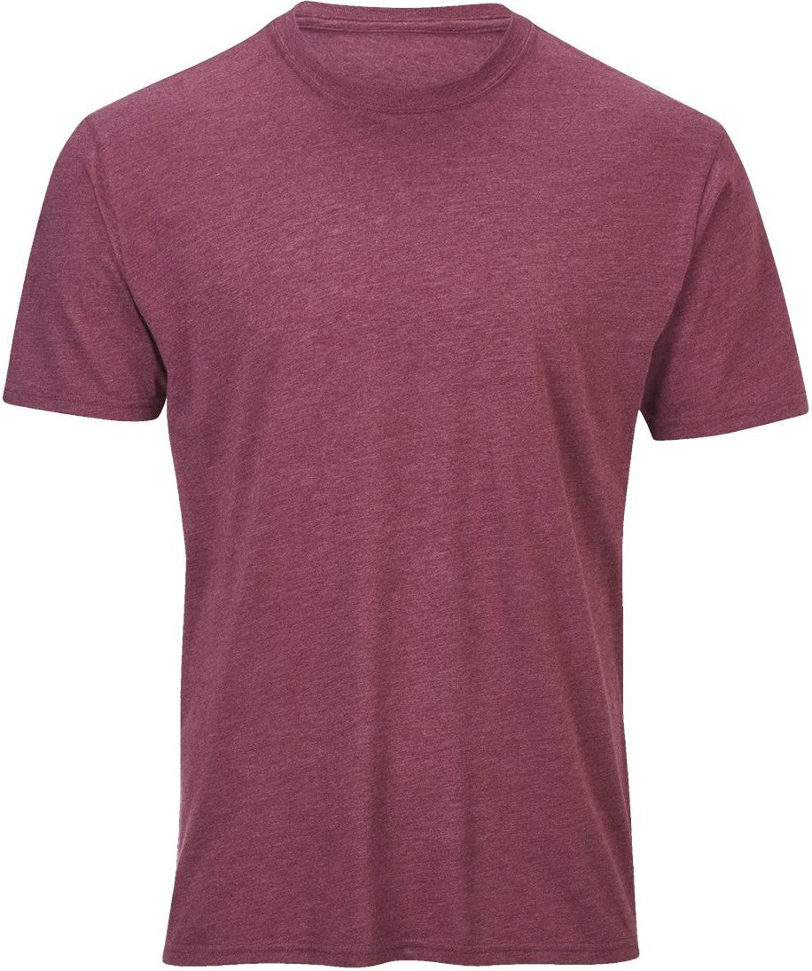 Front View of Maroon Heather Tri-Blend T-Shirt - BM2102