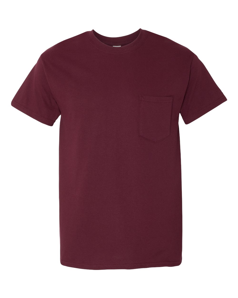 Front View of Maroon Heavy Cotton™ Pocket T-Shirt - 5300