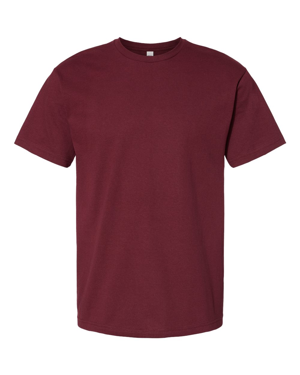 Front View of Maroon Heavyweight Cotton T-Shirt - 1800