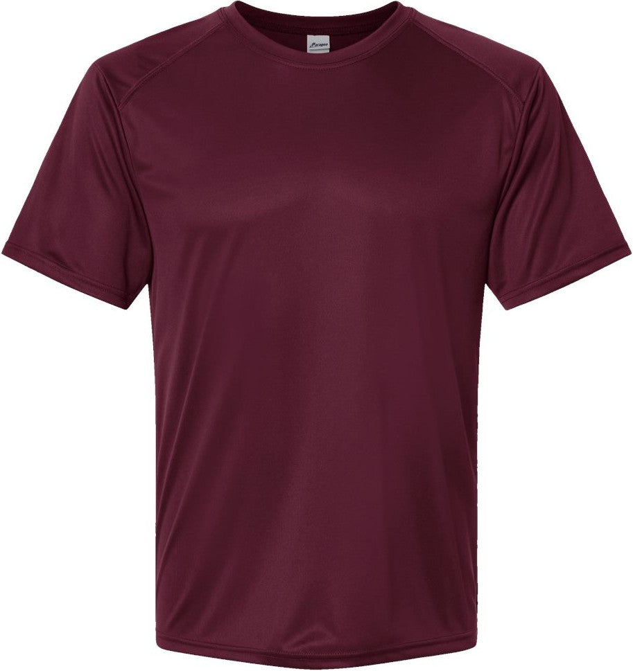 Front View of Maroon Islander Performance T-Shirt - 200