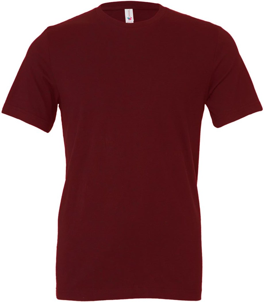 Front View of Maroon Jersey Tee - 3001