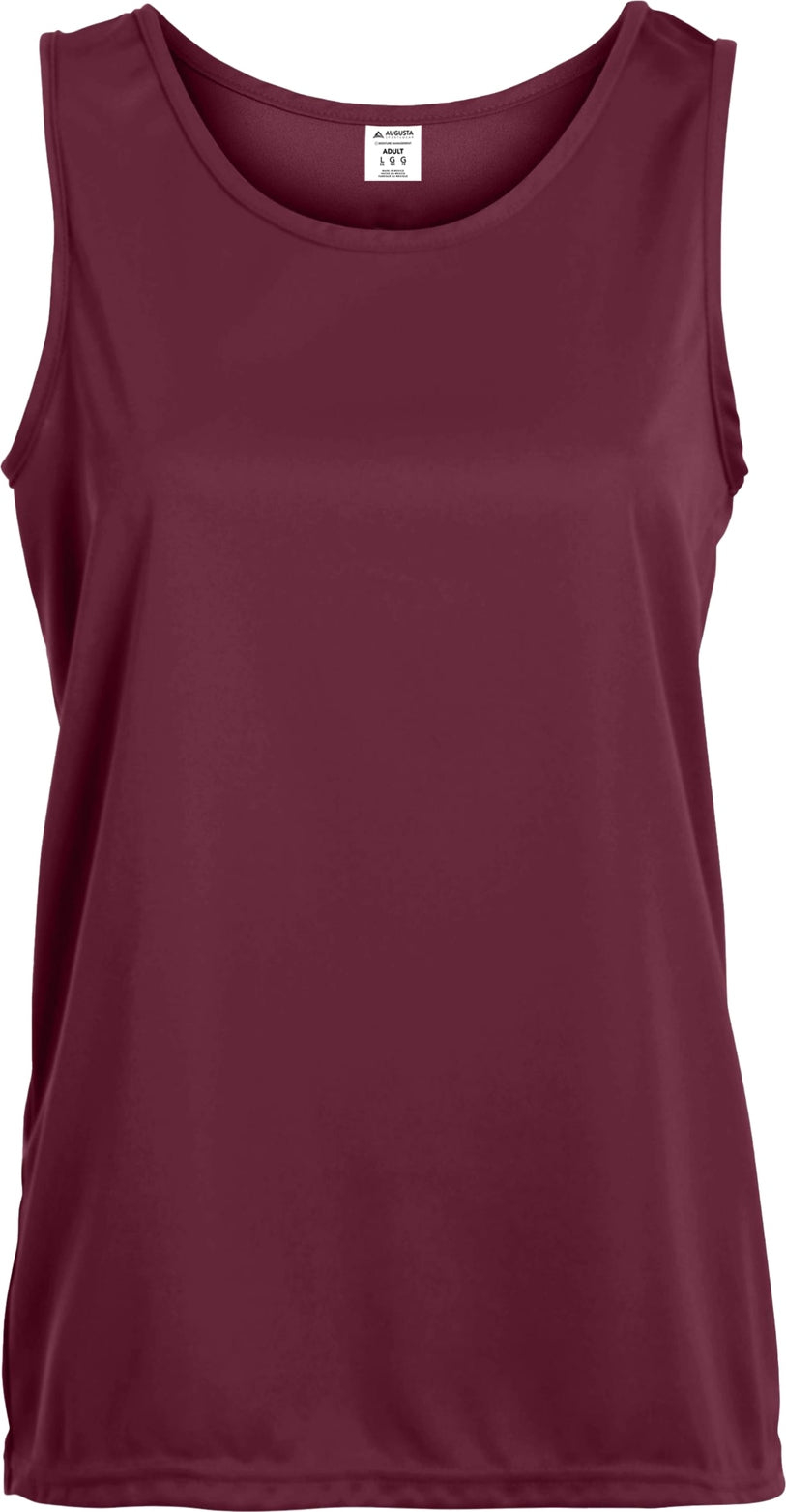 Front View of MAROON LADIES TRAINING TANK