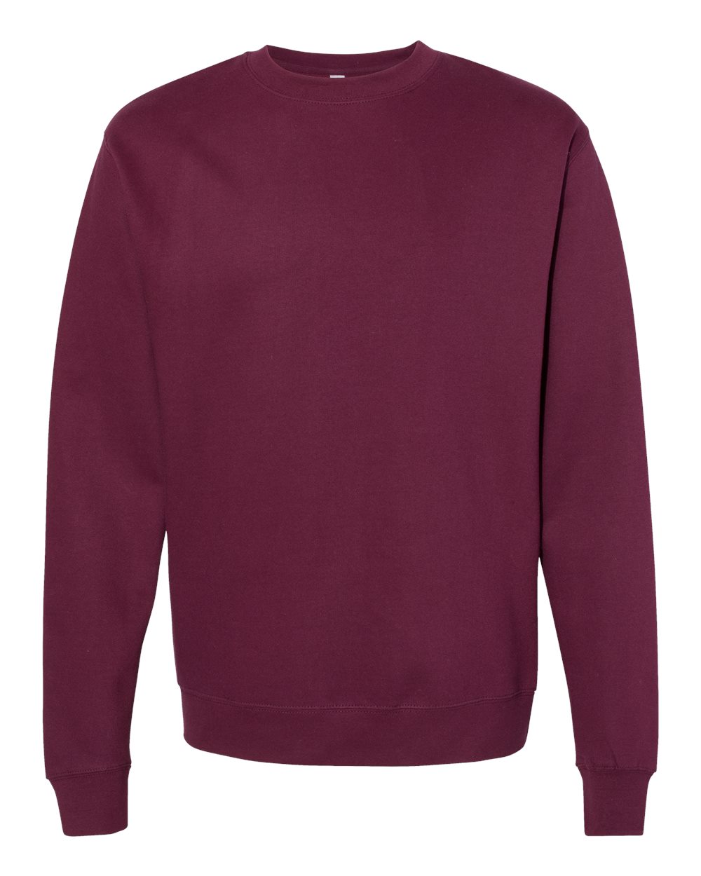Front View of Maroon Midweight Crewneck Sweatshirt - SS3000