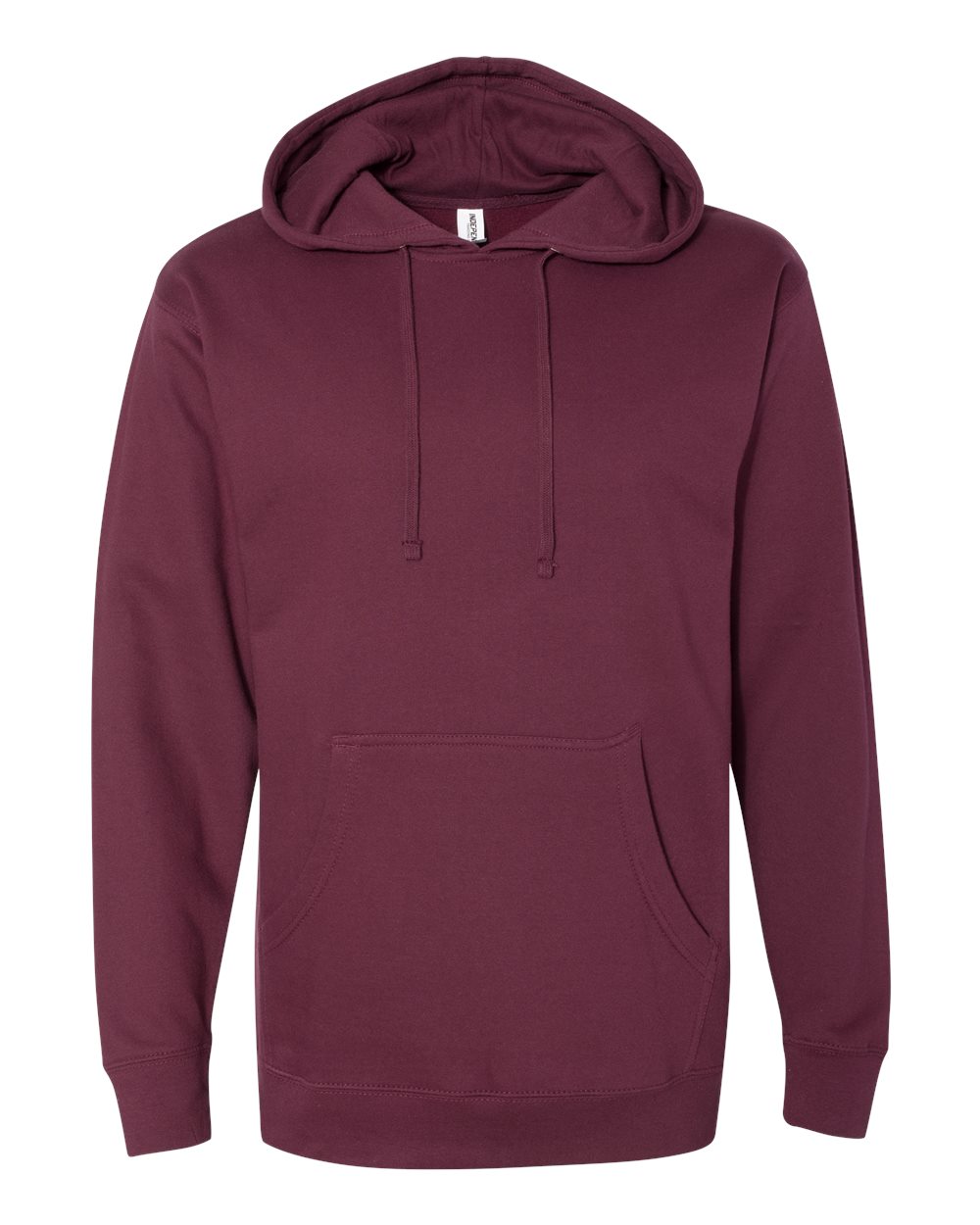 Front View of Maroon Midweight Hooded Sweatshirt - SS4500
