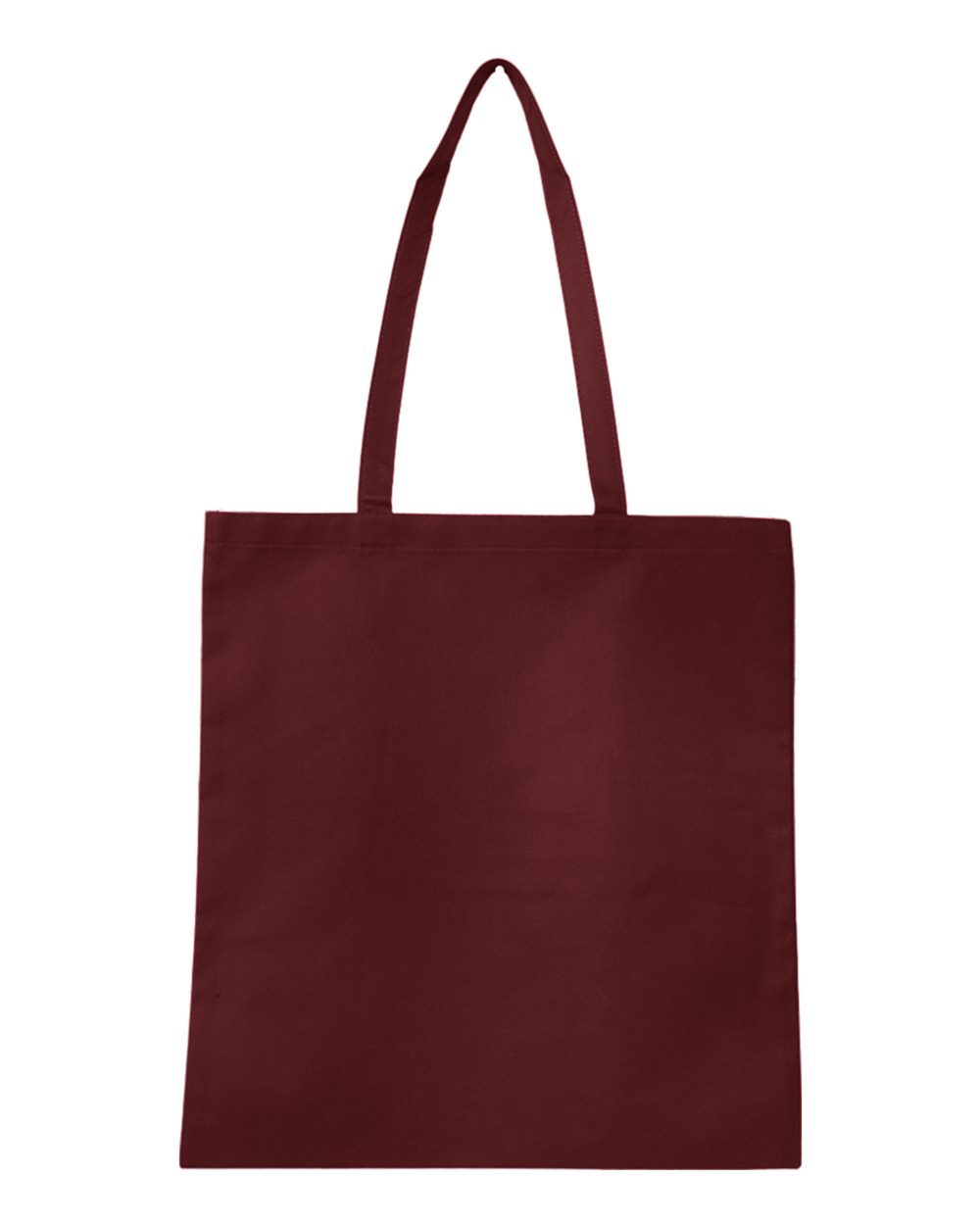 Front View of Maroon Non-Woven Tote Bag - Q126300
