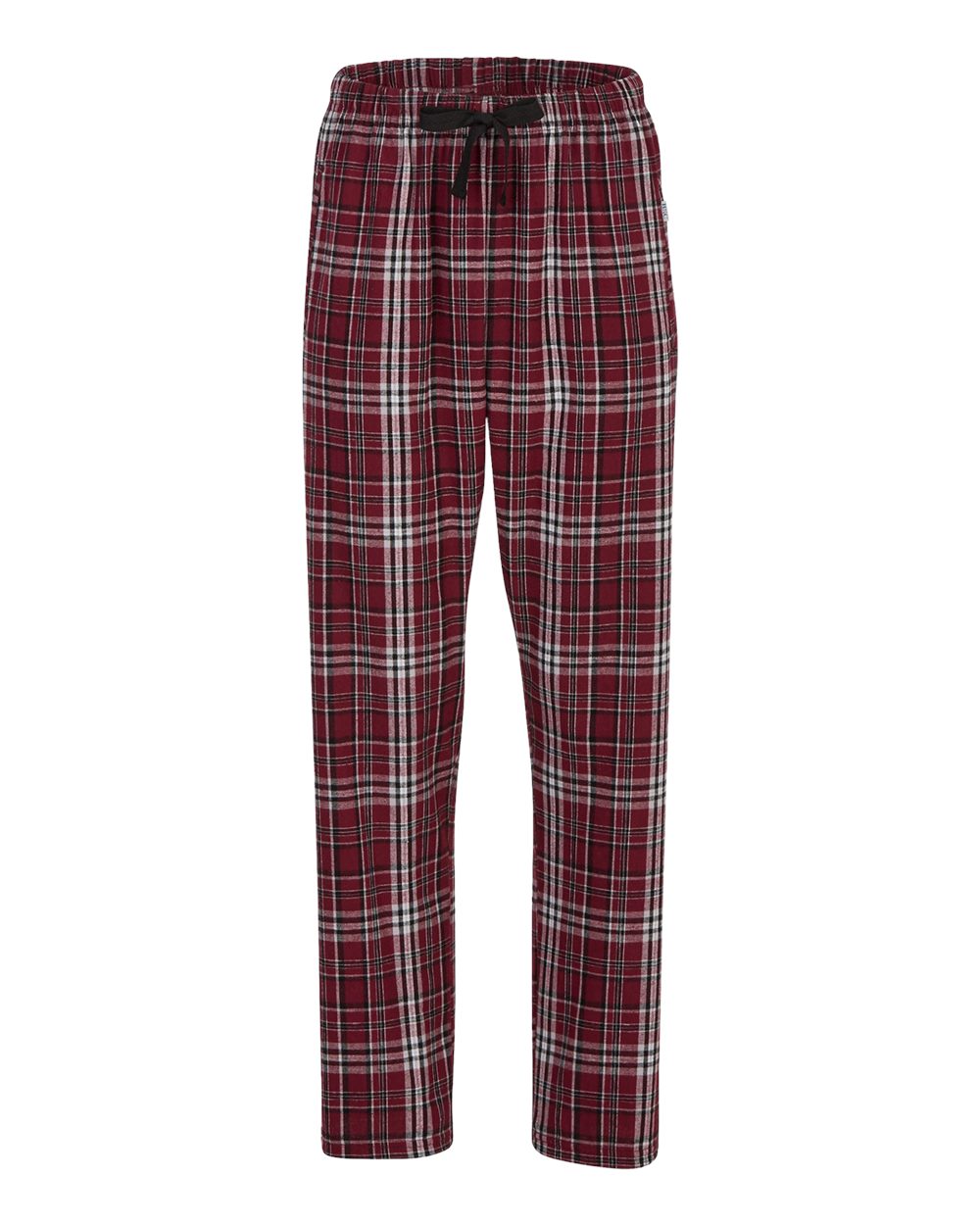 Front View of Maroon Plaid Women&#39;s Haley Flannel Pants - BW6620