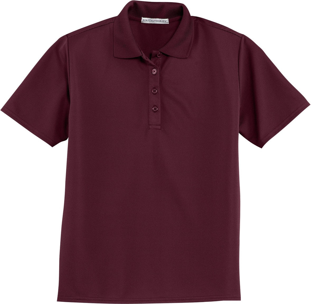 Front View of Maroon Port Authority Women's Dry Zone Ottoman Polo. L525