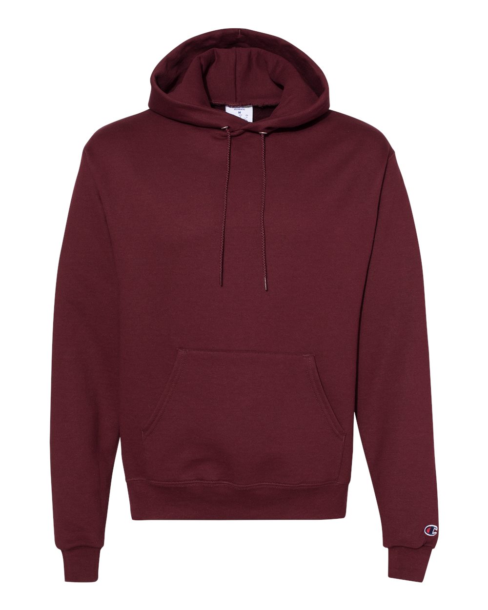 Front View of Maroon Powerblend® Hooded Sweatshirt - S700
