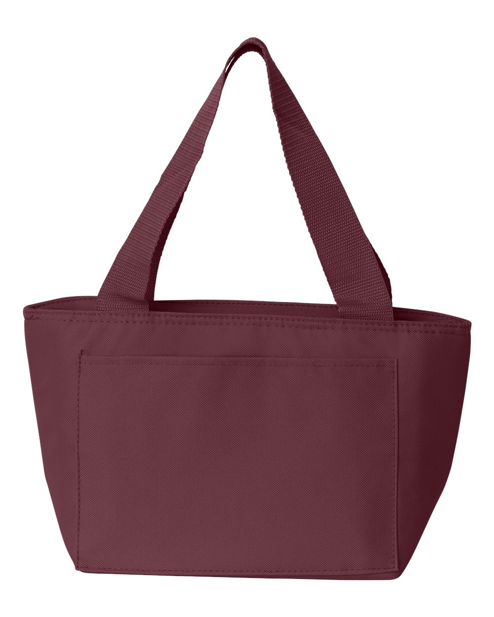 Front View of Maroon Recycled Cooler Bag - 8808