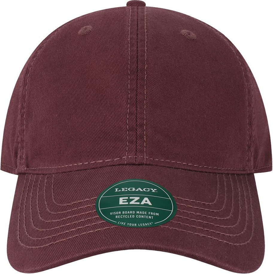 Front View of Maroon Relaxed Twill Dad Hat - EZA