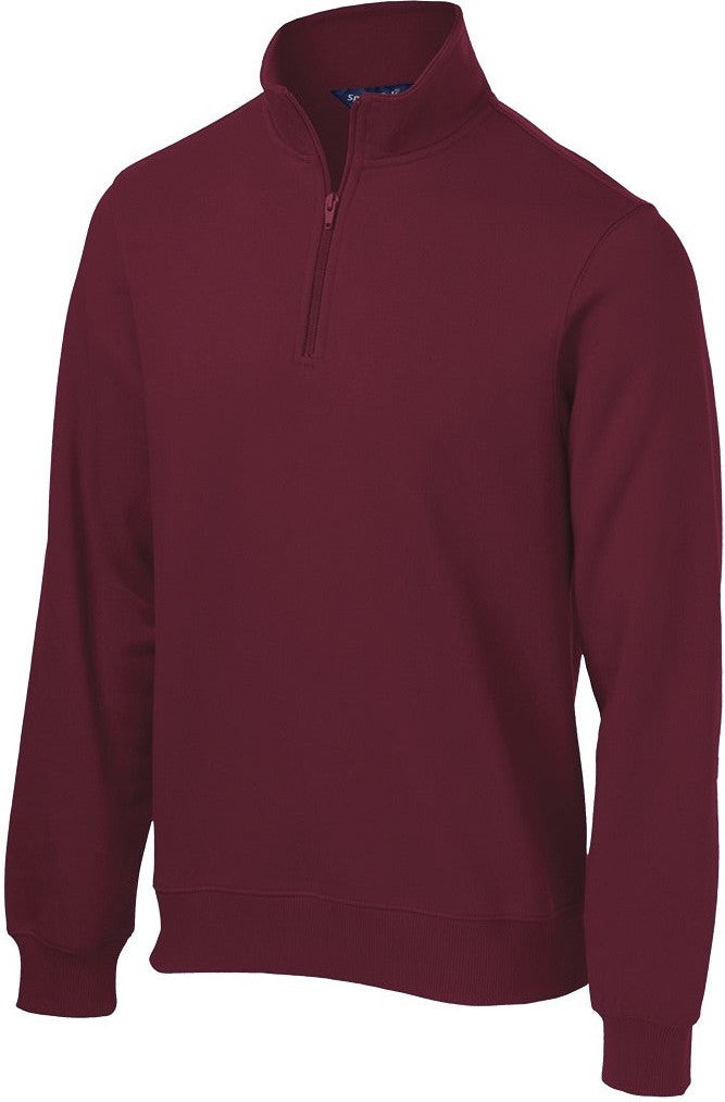 Front View of Maroon Sport-Tek 1/4-Zip Sweatshirt. ST253