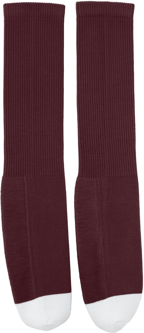 Front View of Maroon Sport-Tek All Sport OTC Socks STA05