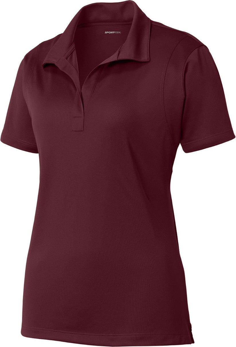 Front View of Maroon Sport-Tek Women's Micropique Sport-Wick Polo. LST650