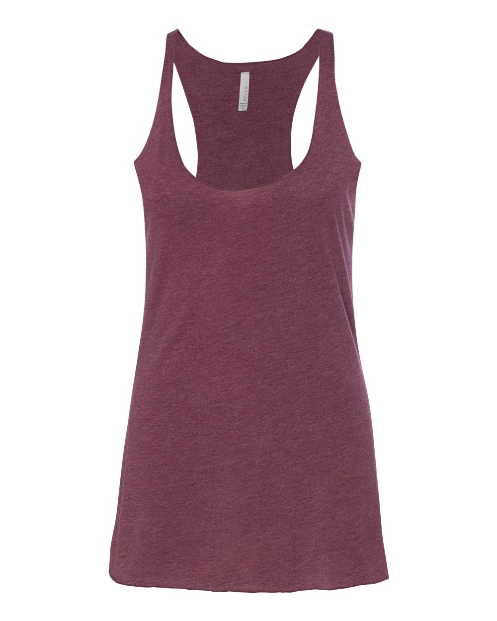 Front View of Maroon Triblend Women&#39;s Triblend Racerback Tank - 8430
