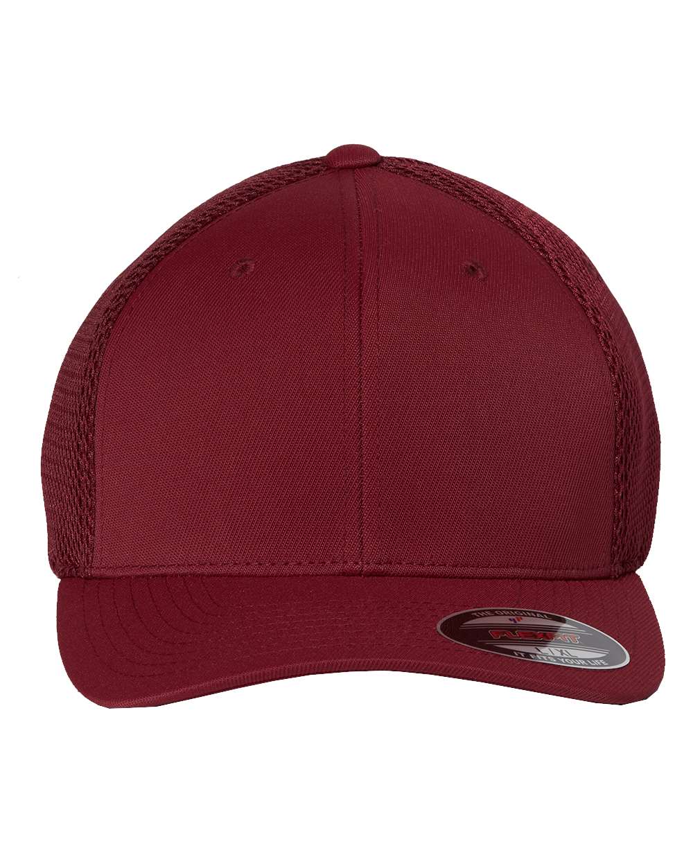 Front View of Maroon Ultrafiber Mesh Cap - 6533