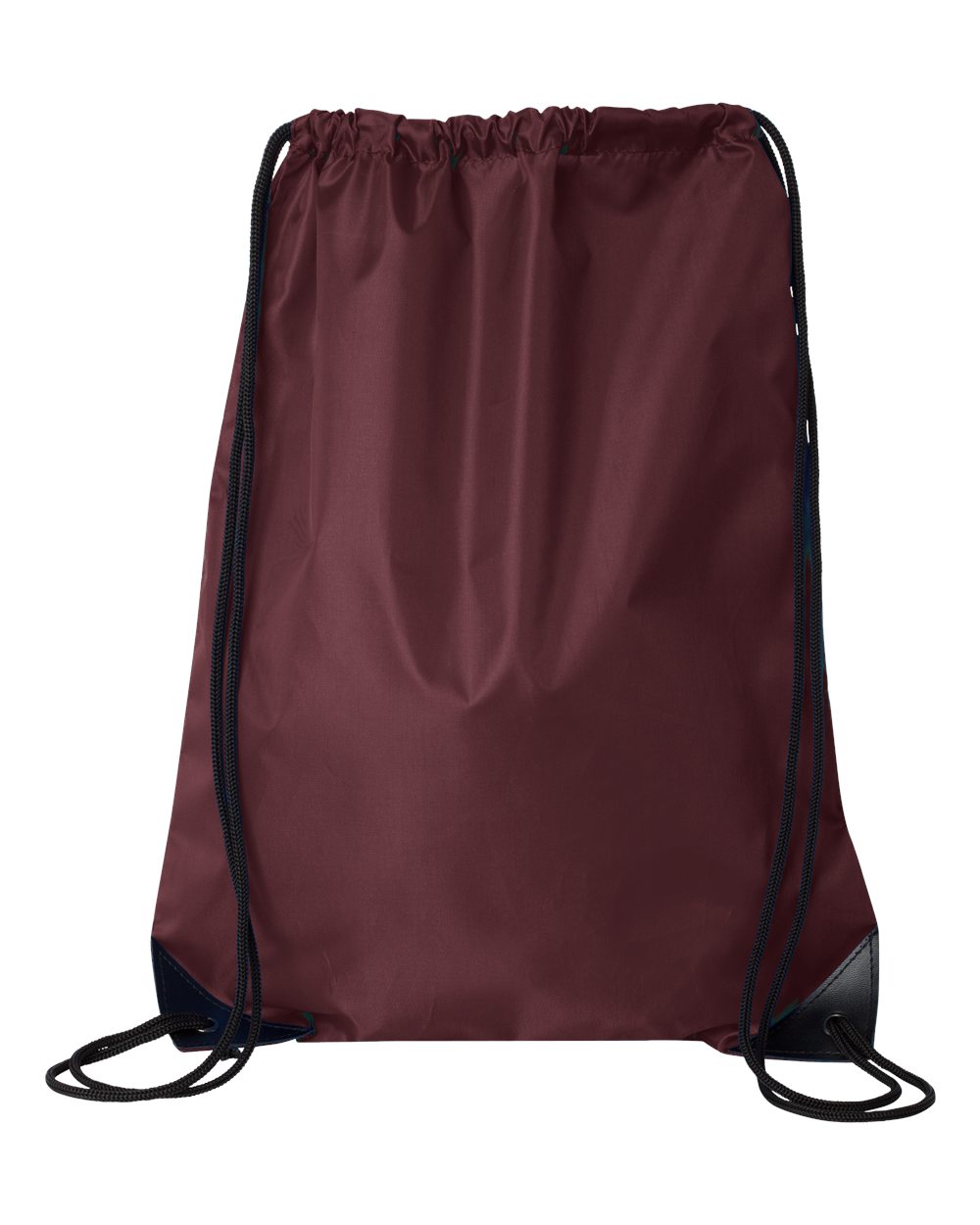 Front View of Maroon Value Drawstring Backpack - 8886